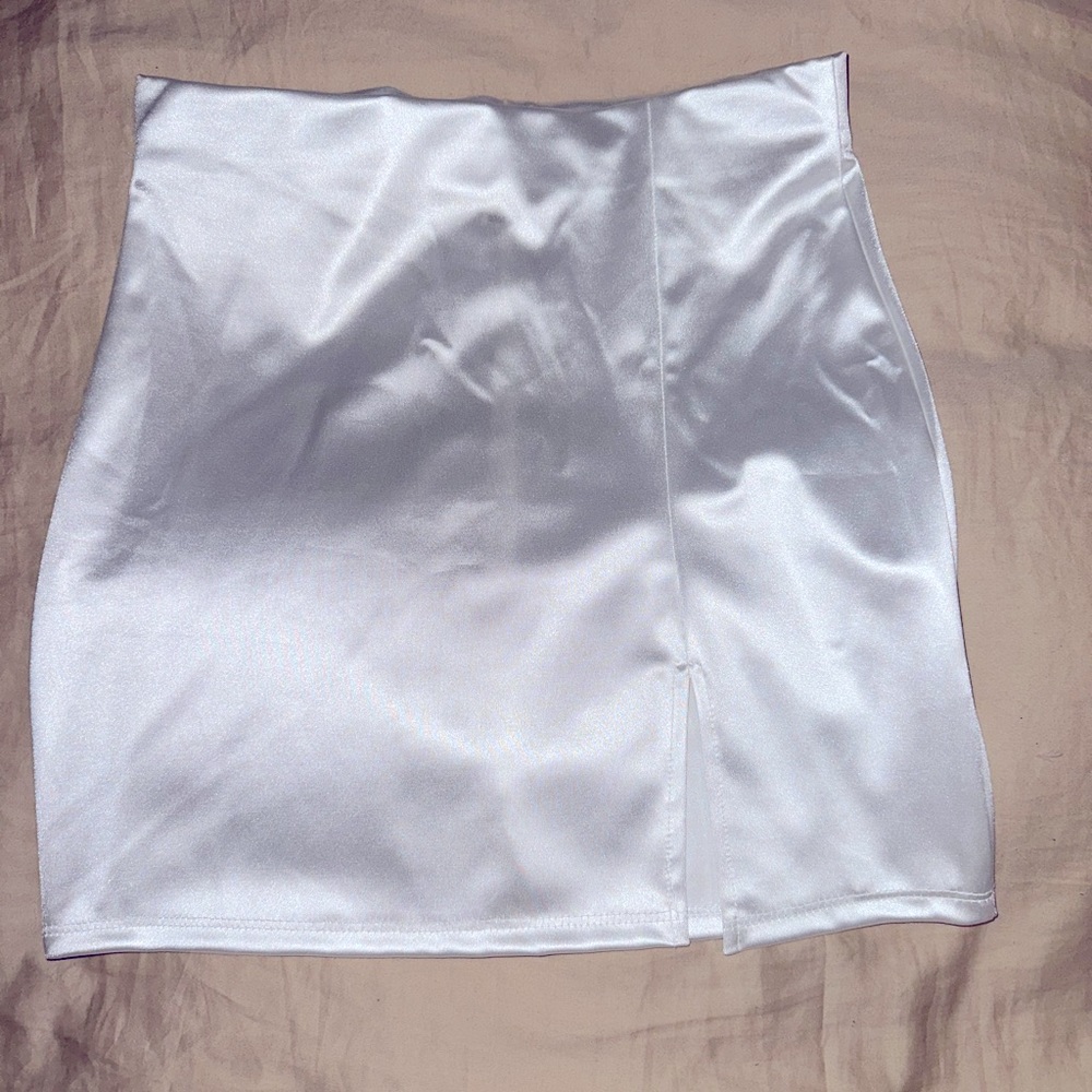 White mini skirt